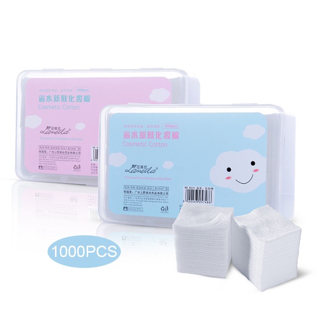 Single layer non-woven cosmetic cotton efficient makeup remover cotton 1000 pieces in box pack b241