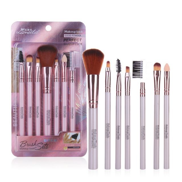 Lameila Eye Shadow Eyebrow Brush Multiple Function Combo Brush Set 7pcs Colorful Unique Soft Makeup Brushes L0960