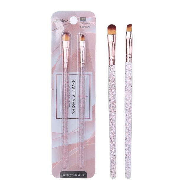 Lameila Cosmetics Crystal Makeup Brush Beauty 2pcs Wholesale Private Label Logo super soft Makeup Brush Set L0956