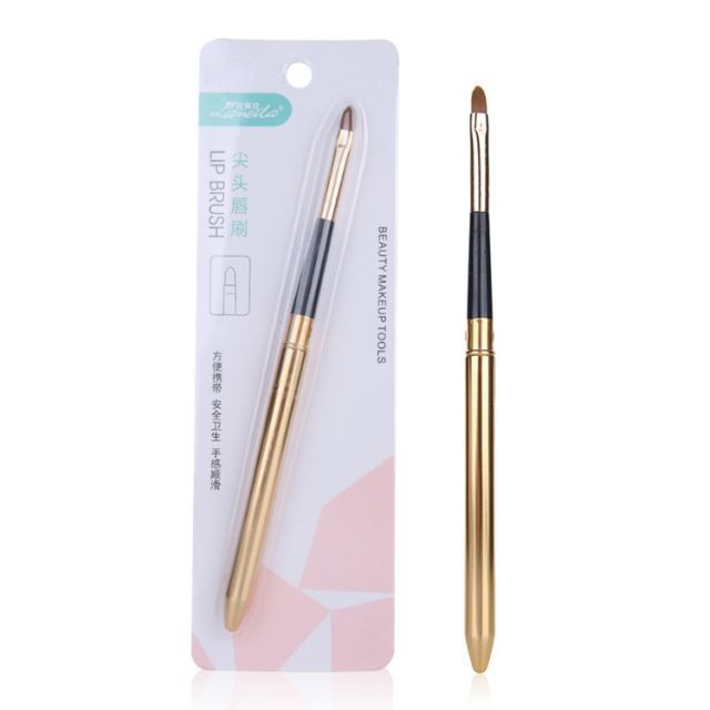 Private label professional makeup synthetic hair lip liner Brush retractable lip brush makeup brush with cover B0491
