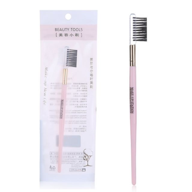 Wholesale professional portable custom logo eyebrow brush comb plastic makeup brush B0475