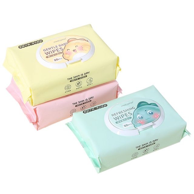 Meilamei Face cleaning 80pcs facial wet wipes makeup remover pad cosmetic cotton wet tissue cotton pads MLM-SJ014