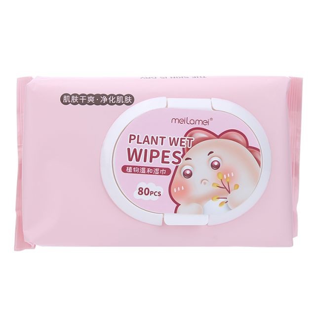 Meilamei Face cleaning 80pcs facial wet wipes makeup remover pad cosmetic cotton wet tissue cotton pads MLM-SJ014