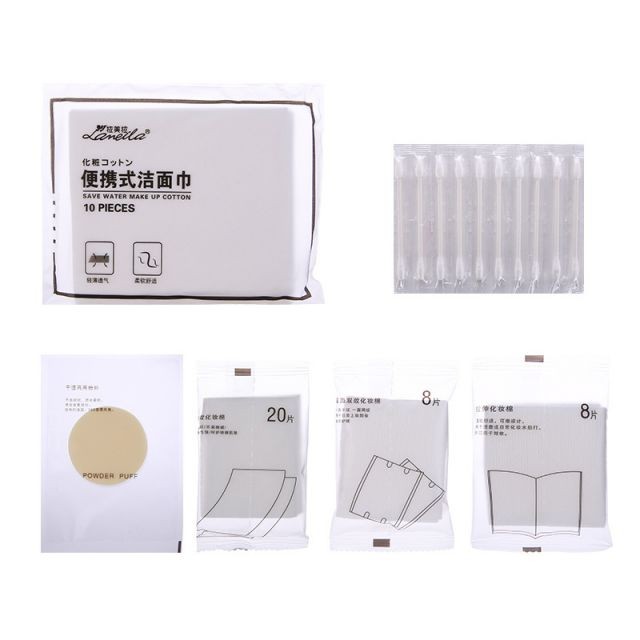 Lameila Wholesale Disposable Makeup Remover Square Face Cleaning Sandwich Cotton Pad Travel Set B335