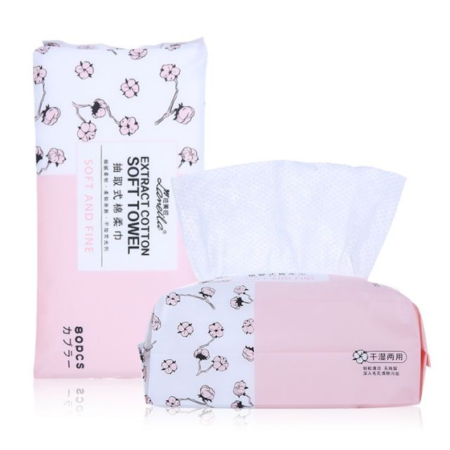 Cheap 80pcs Facial Clean Good Morning Non Woven Disposable Travel Soft Face Towel B334