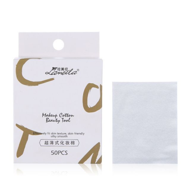 Factory Custom Packaging Logo 50pcs Private Label Makeup Remover Pad Disposable OEM Cotton Pads B0107