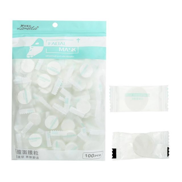 Lameila 100pcs DIY Face care tool disposable cotton compressed tablet facial mask sheet D0864