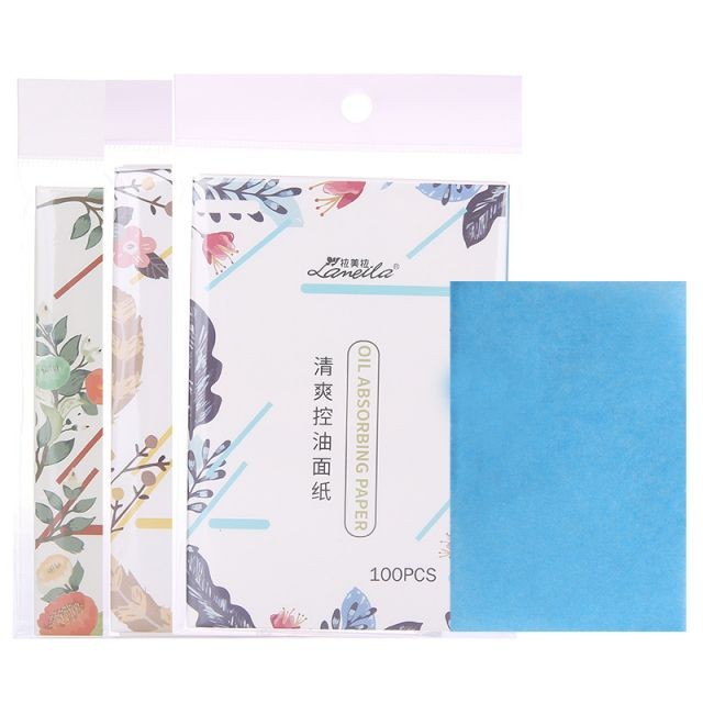 Lameila 100pcs cosmetic perfumed oil absorbing sheet colorful facial clean flax oil blotting paper A585