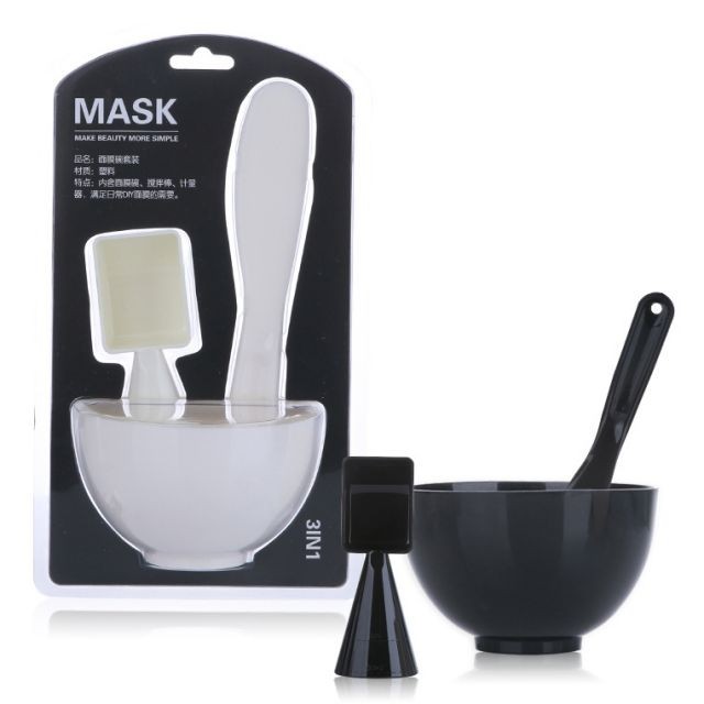 Wholesale 3 in 1 cosmetic diymask bowl set spoon spatulamask mixing bowl