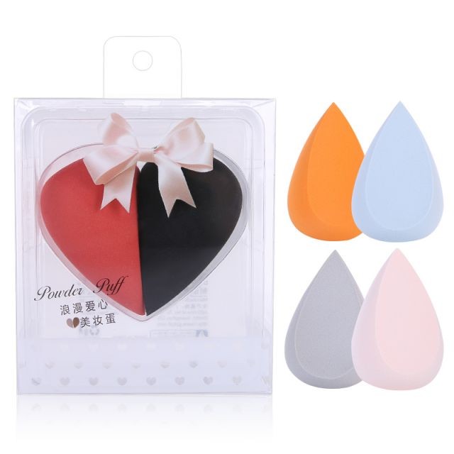 Lameila 2 PCS Private Label Custom Logo High Quality Soft Beauty Heart Shape Makeup Sponge A80139
