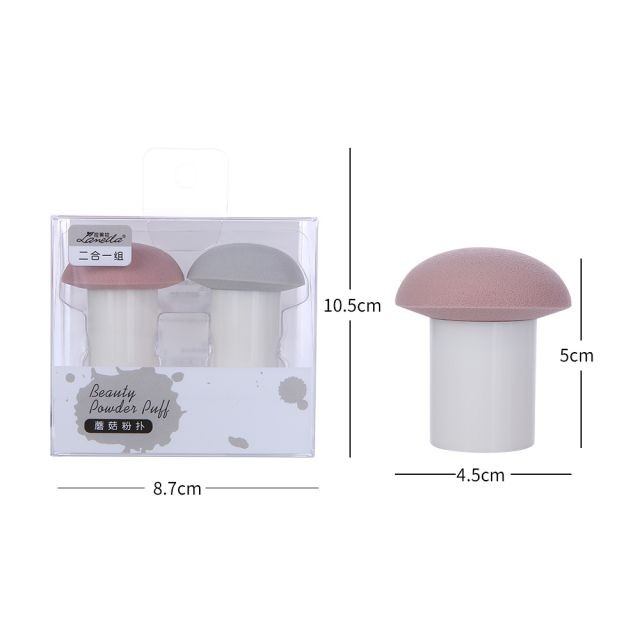Mushroom-shaped Foundation 2pcs Powder Puff Packaging Cosmetic Makeup Pink Sponge Blender Egg Set A80103