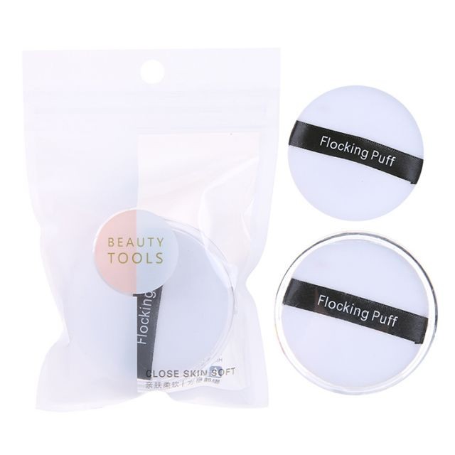 Soft velvet loose powder puff velour cotton flocking cosmetic puff with clear package A797