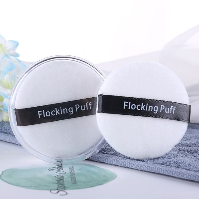ODM. Soft velvet loose powder puff velour cotton flocking cosmetic puff