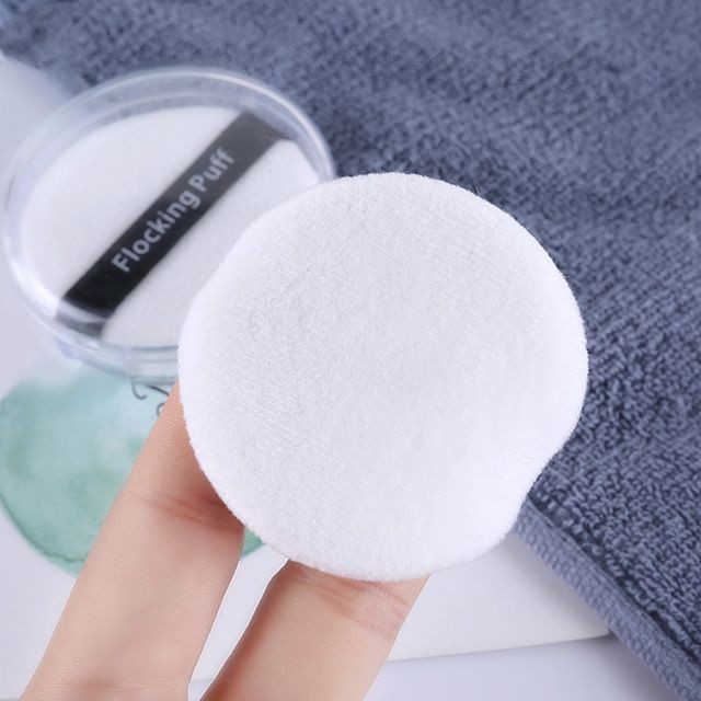 ODM. Soft velvet loose powder puff velour cotton flocking cosmetic puff