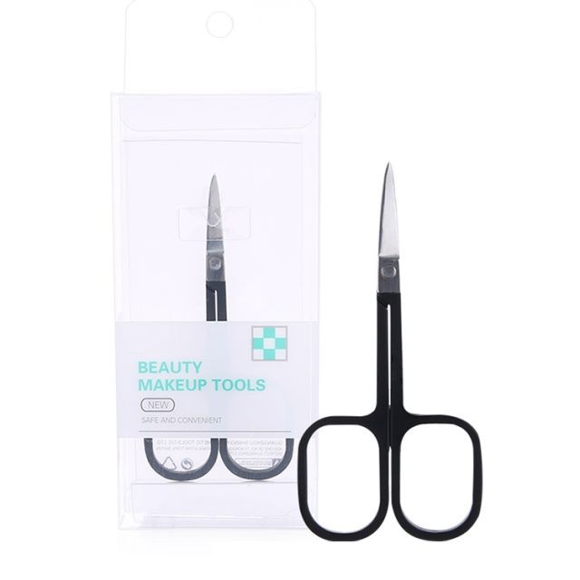 Silubi High Quality OEM Beauty Eyebrows Makeup Tool Black Stainless Steel Eyebrow Scissors SLB-M001