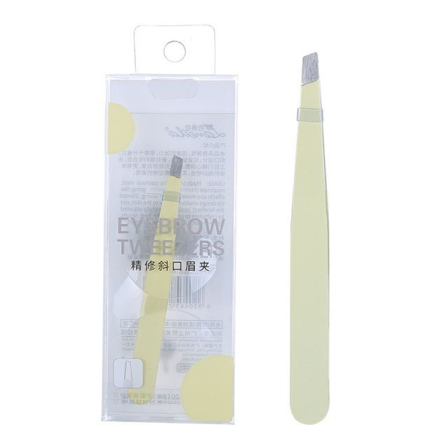 Lameila Private label stainless steel cute slanted type makeup tools good eyebrow tweezer eyelash extension tweezers A226