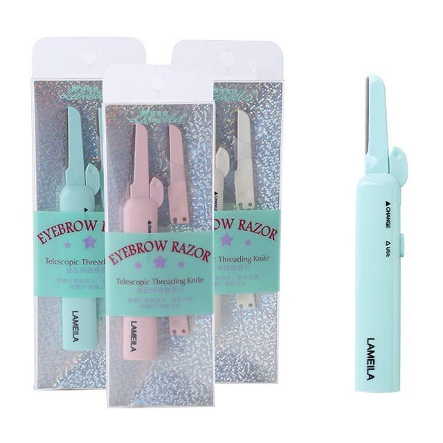 Lameila OEM custom eyebrow hair shaper cosmetic makeup retractable eyebrow razor trimmer set A0880