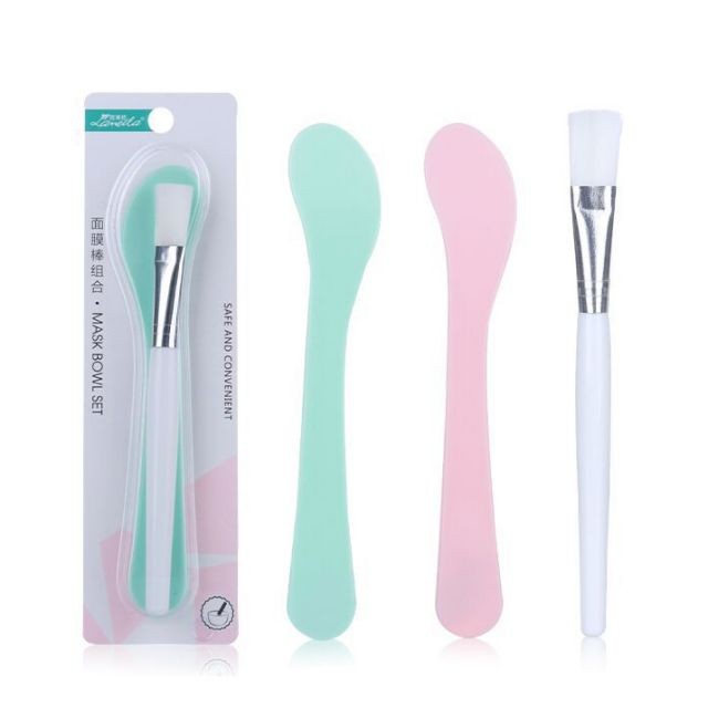 Lameila 2pcs/set DIY face mask brush with spatula 3524 Lameila 2pcs/set DIY face mask brush with spatula 3524
