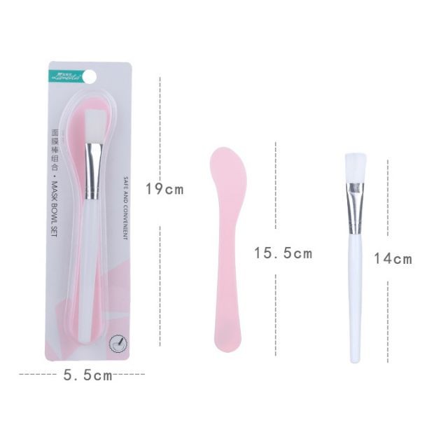 Lameila 2pcs/set DIY face mask brush with spatula 3524 Lameila 2pcs/set DIY face mask brush with spatula 3524