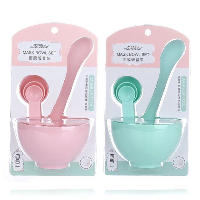 Lameila women diy mask spatula spoon plastic facial mask bowl set 3348