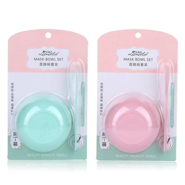 Lameila women diy mask spatula spoon plastic facial mask bowl set 3334