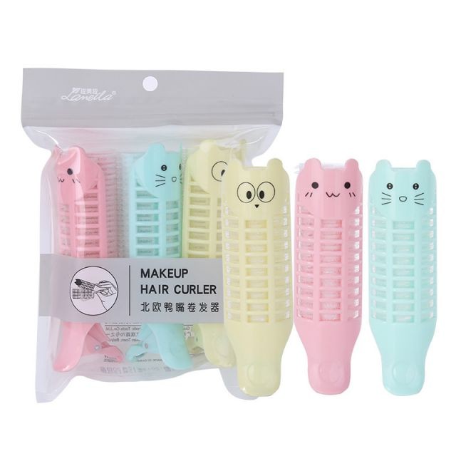 3pcs/set No Heat Hair Roller Cartoon Plastic Curling-grips Hair Curlers Set for Hair Curling C261