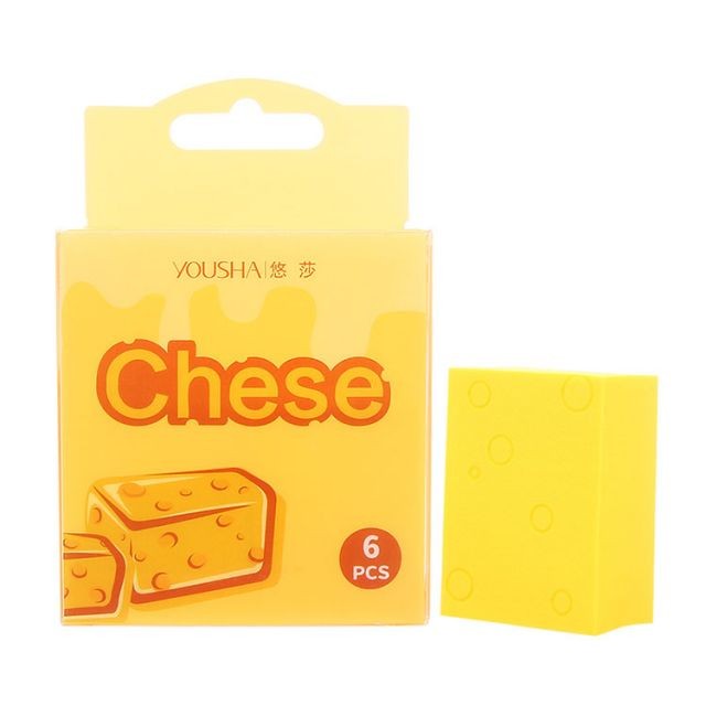 Yousha 2021 new arrived 6pcs super soft cosmetic foundation cheese yellow makeup puff YF215