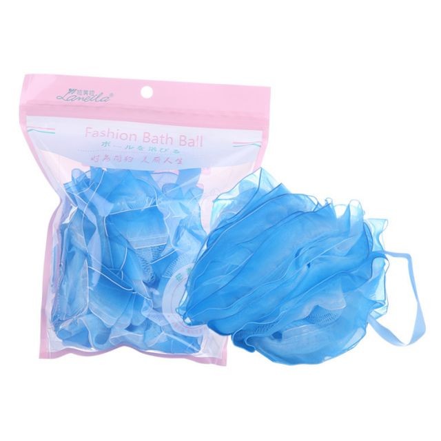 Nature Large Body Bath Ball Scrubber Exfoliator Skin Luxury Shower Loofah Mesh Sponge Pouf PE Mesh Bath Sponge 1pc C064