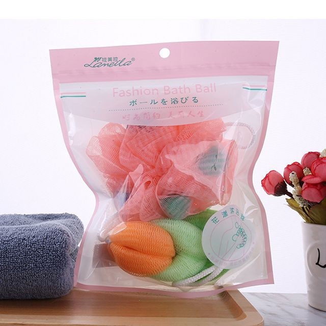 Lameila Wholesale Soft Body Bubbles Sponge 2pcs Skin Exfoliating Scrubber Mesh Ball Cleaning Bath Shower Sponge C172