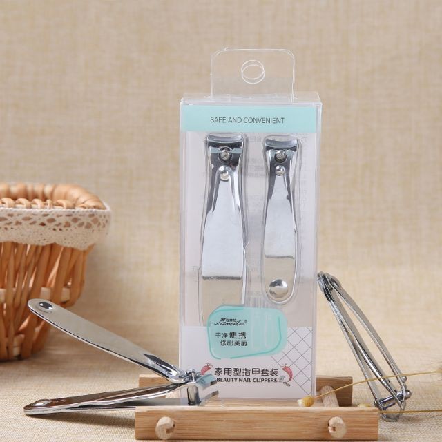 Durable home use stainless steel sharp toe nail clipper set with two different size C0183