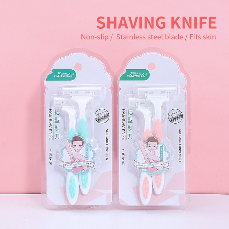 Lameila shaving razor woman facial hair remover razors 2 blades safety face womens shaving razor 2pcs A0910