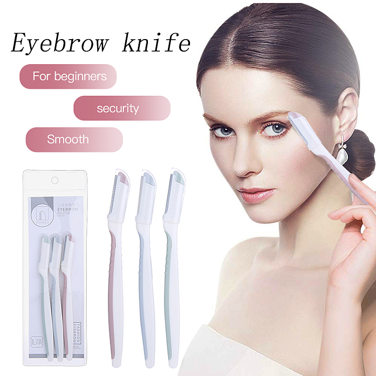 Lameila 3pcs Eyebrow Hair Remover Razor Set Stainless Steel PS Material Private Label Facial Razor for Women Makeup Shaper A960