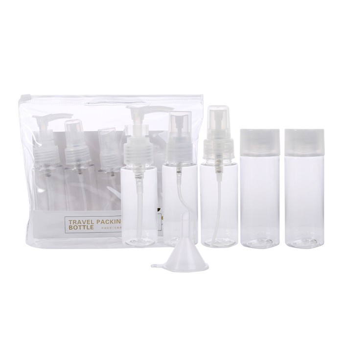 6 in 1 plastic portable empty pet travel bottle set LM206