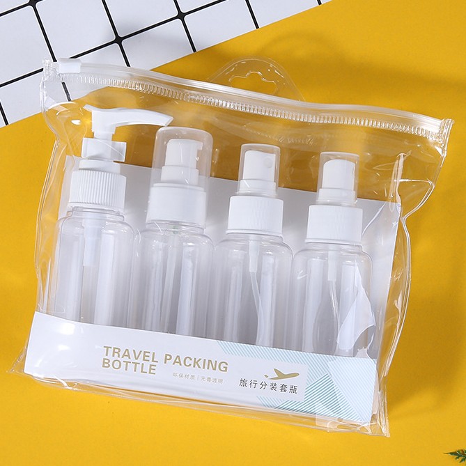 Push bottle, spray empty bottle, 4pcs pack packing skincare bottle set travel cosmetic skin care bottle set LM209