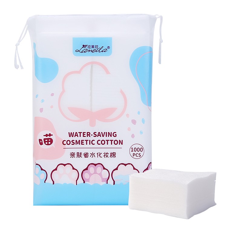 Lameila Wholesale Supply Thin Soft Cotton Pads Face Clean Pad 1000pcs Skin Care Save Water Cotton Face Pad CXT038