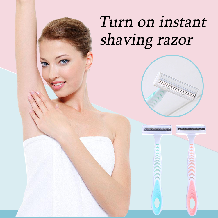 Wholesale personal care 3 layers blades safety shaving blade razor