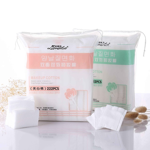 222pcs disposable cosmetic facial organic cotton pad makeup remover pads B1092