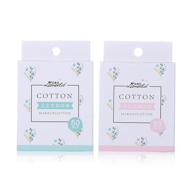 Lameila OEM cosmetic cotton pads manufacturers 50pcs face square organic cotton pads B0107