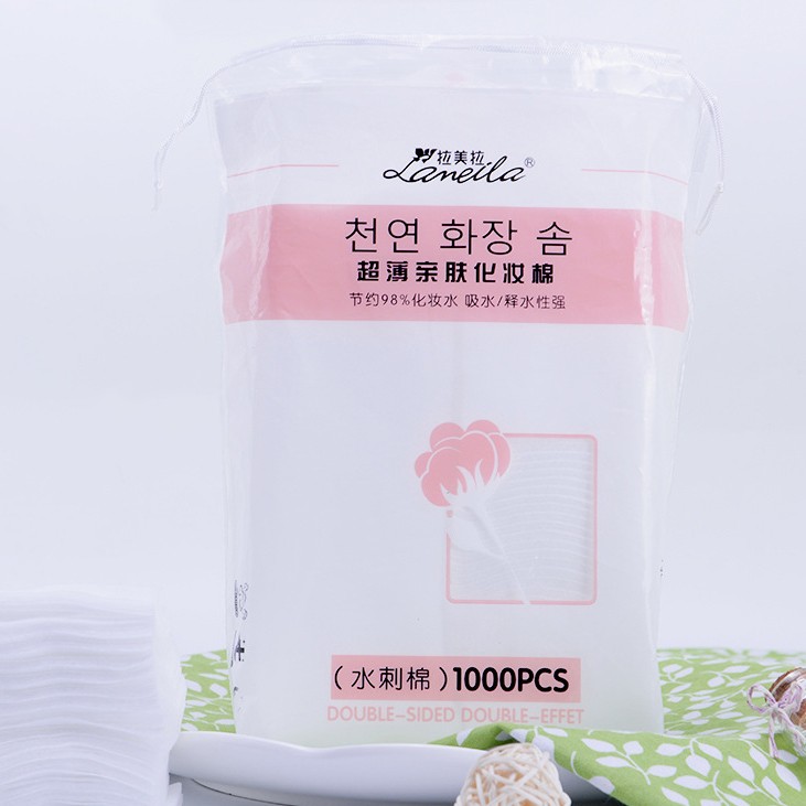 Lameila Wholesale 1000pcs Disposable Cotton Makeup Remover Pads Thin Square Face Cleaning Pad Strong Absorbent B1048