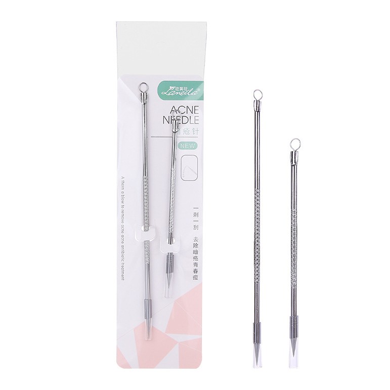 Lameila 2pcs skin care blackhead Blemish Remover Needle double-sides stainless steel ance needle 097