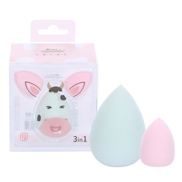 Lameila OEM logo travelcase 3in1 beauty sponge reusable soft latex free foundation makeup sponge blender packaging box A80212