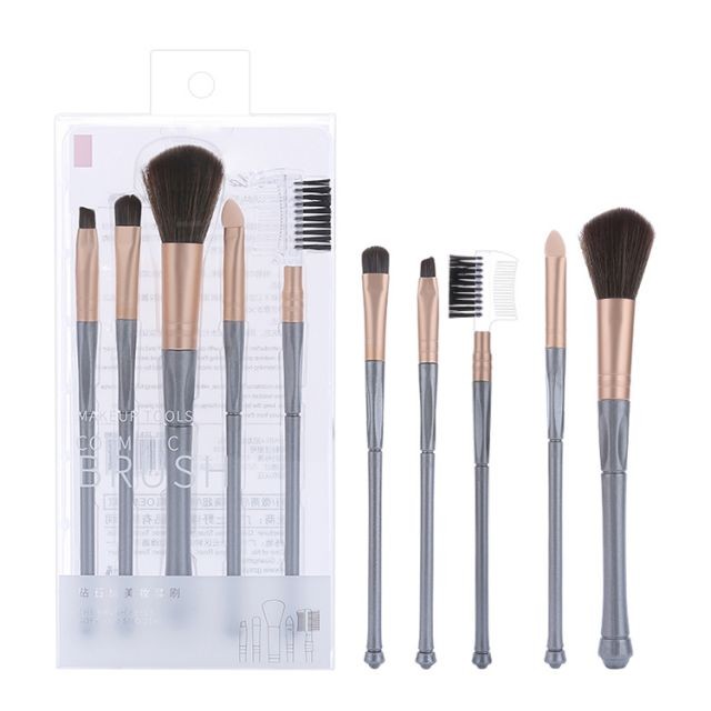Lameila blush eye shadow eyebrow brush vegan 5pcs wholesale luxury private label makeup brushes set L0963