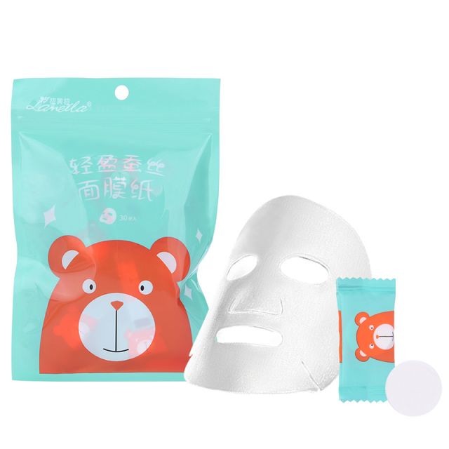 Lameila Universal DIY Compressed Silk Facial Mask Sheet 30pcs Beauty Face Mask Paper Cotton and Portable Candy Packaging D0909