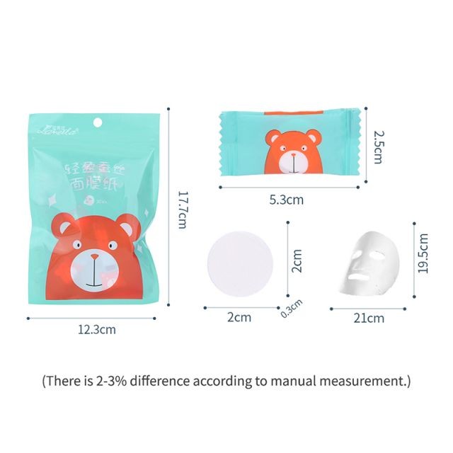 Lameila Universal DIY Compressed Silk Facial Mask Sheet 30pcs Beauty Face Mask Paper Cotton and Portable Candy Packaging D0909