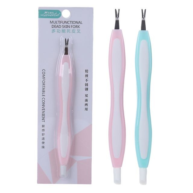 Lameila manicure tools nail pusher cuticle metal mini pink plastic handle stainless steel Cuticle Pusher C0363