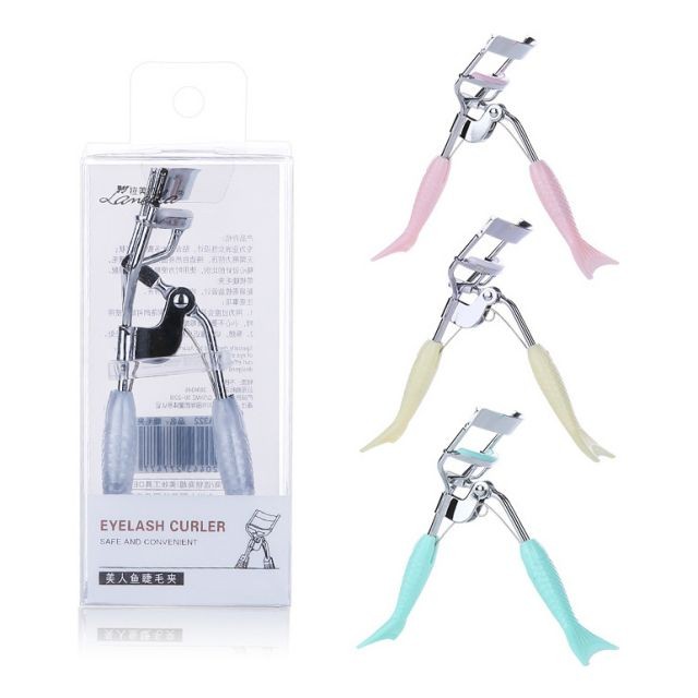 Lameila wholesale elegant plastic mermaid tail comb mini stainless steel makeup curler private label eyelash curler A322