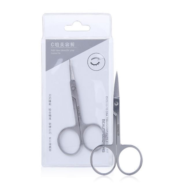 Lameila Wholesale Makeup Tools Stainless Steel Scissors Custom Logo Eyelash Eyebrow Hair Sliver Beauty Salon Scissors A0429