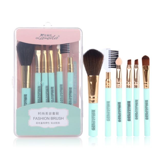 Lameila Custom Logo 6pcs/Set Makeup Brushes Set Makeup Cosmetic Tools Facial Foundation With Plastic Box L0782