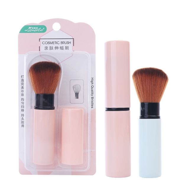 Lameila cosmetic tool manufacturer plastic handle foundation retractable powder makeup brushes with retractable cover L0832