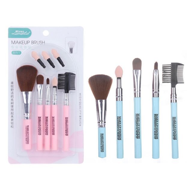 Lameila Makeup brush 8 in 1 custom packaging logo printed pattern high quality cosmetic makeup brushes L0855